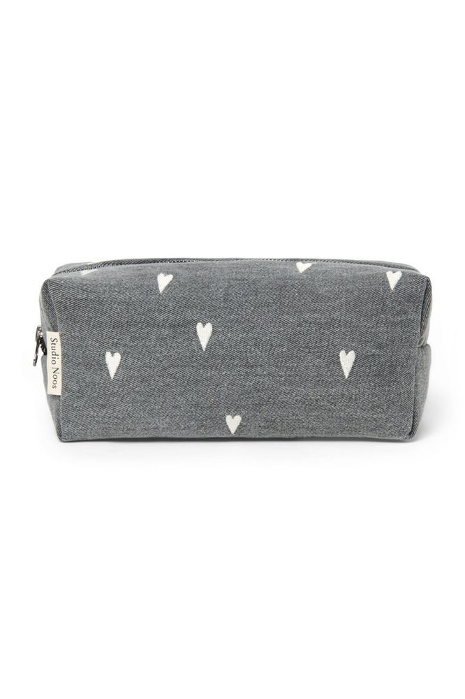 STUDIO NOOS Pouzdro - Denim Grey Hearts