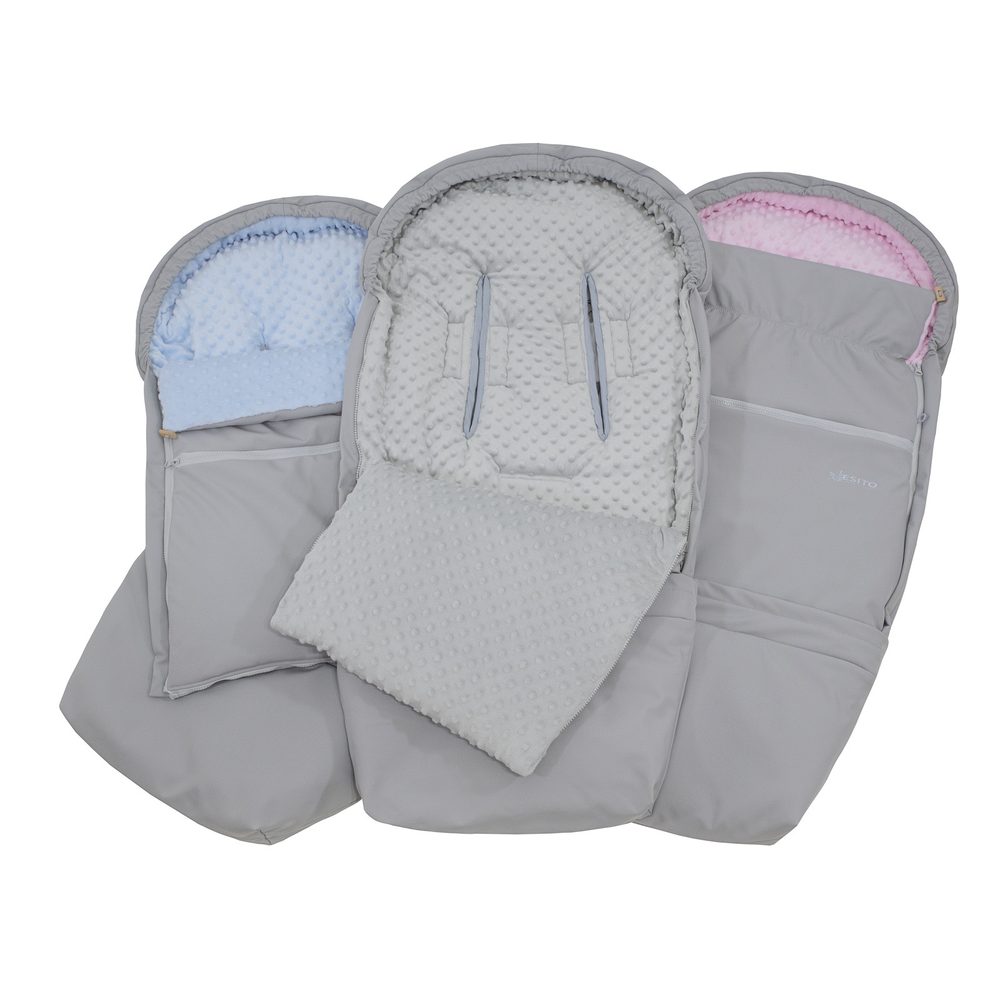 ESITO Rostoucí Fusak Soft Minky UNI Silver - šedá / stříbrná / 110 x 49 cm - ESITO Rostoucí Fusak Soft Minky UNI Silver - šedá / stříbrná / 110 x 49 cm
