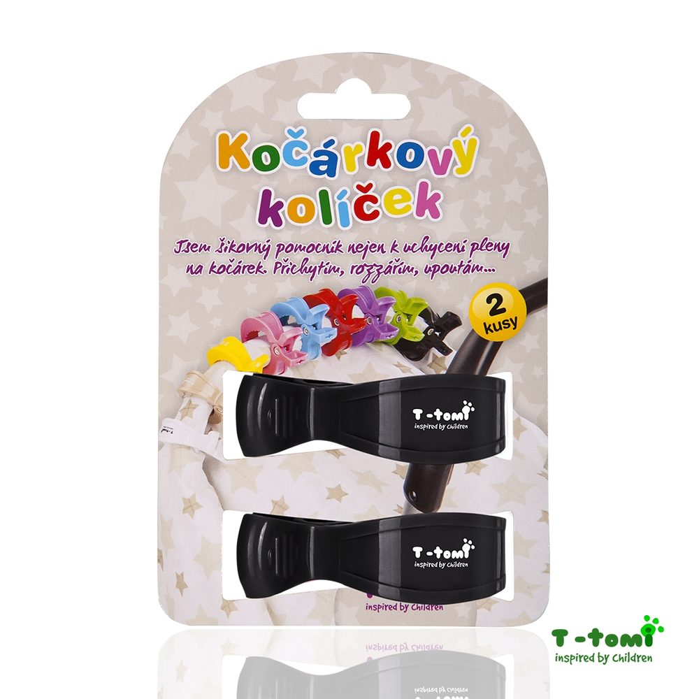T-TOMI Kočárkový kolíček, black / černá