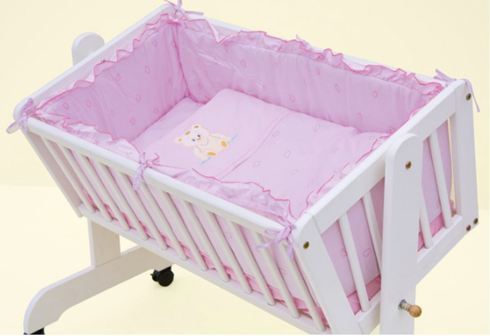 Scarlett Souprava do kolébky Méďa- růžová