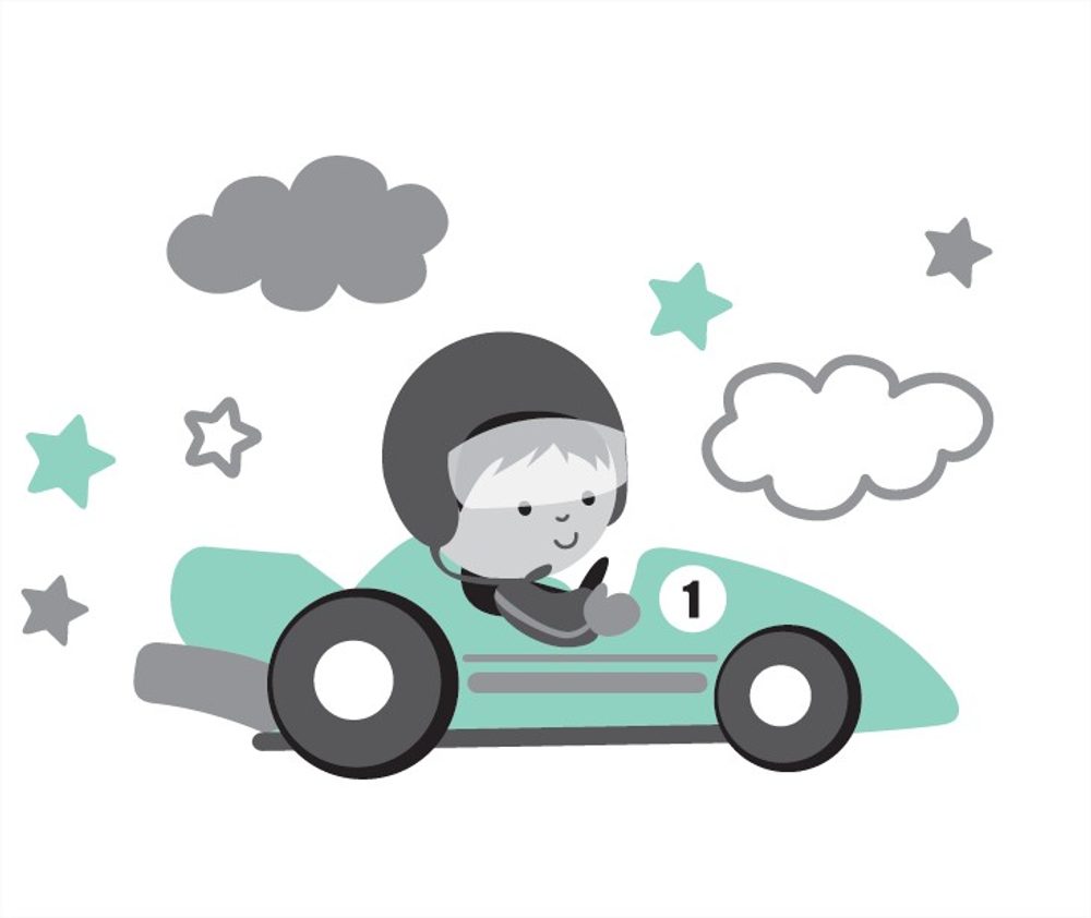 Zopa Dvojstupínek k WC/umyvadlu "Racer" Grey/Mint