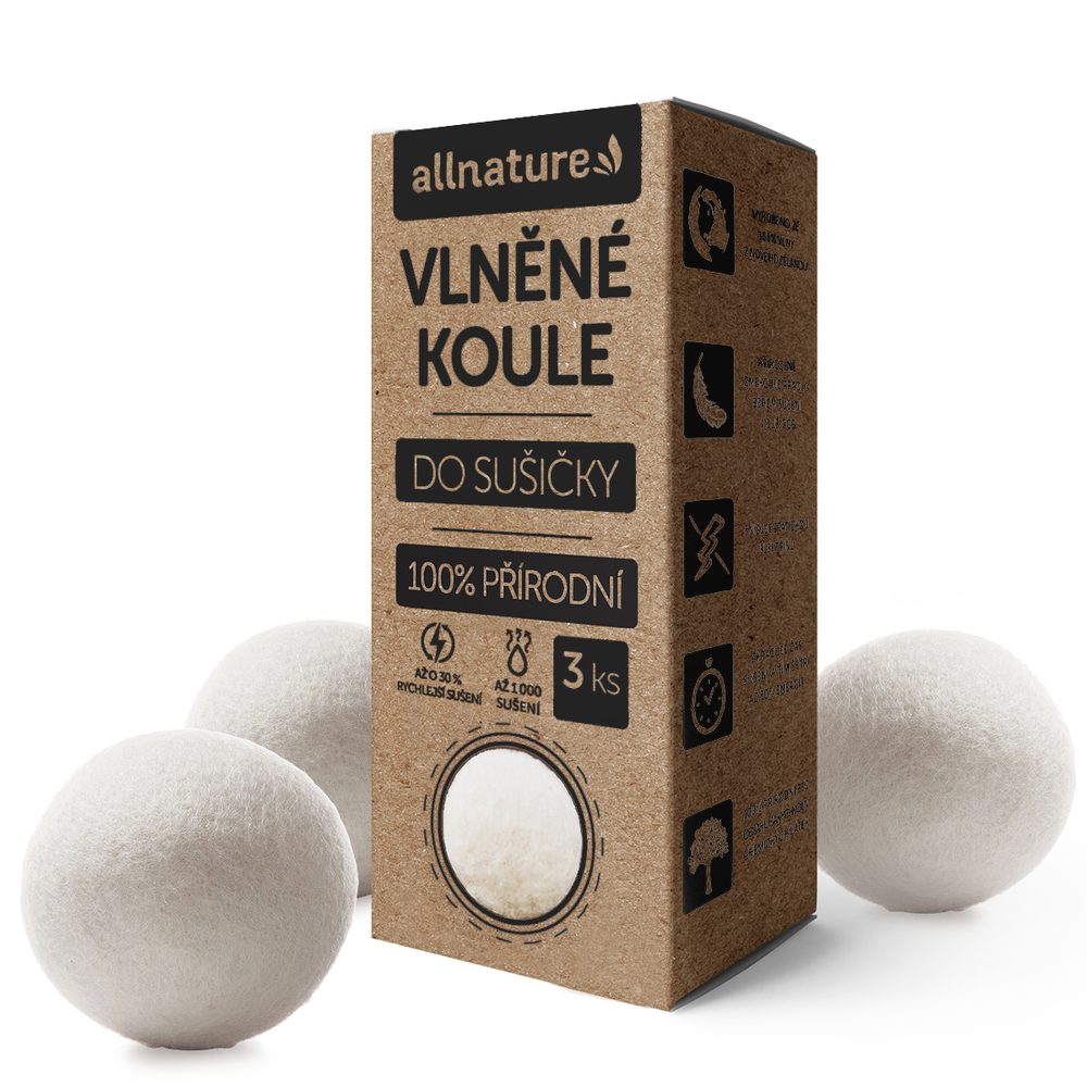 Allnature vlněné koule do sušičky 3 ks