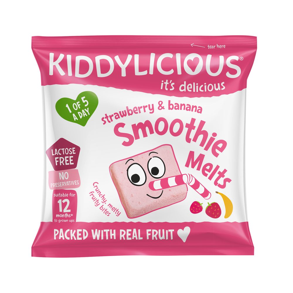 Kiddylicious ovocné polštářky - z jahod a banánu 6g