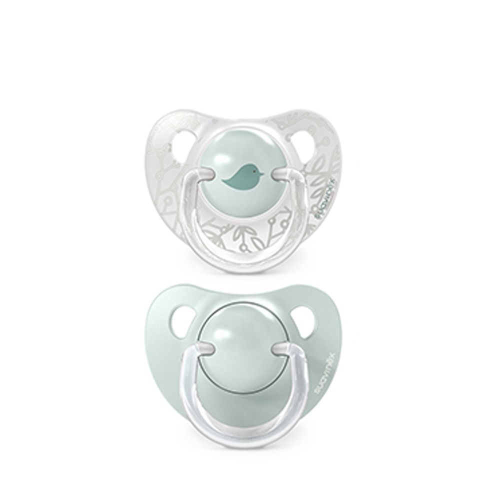 Suavinex Dudlík anatomický silikon 0/6m 2 ks BIRDIES - zelený