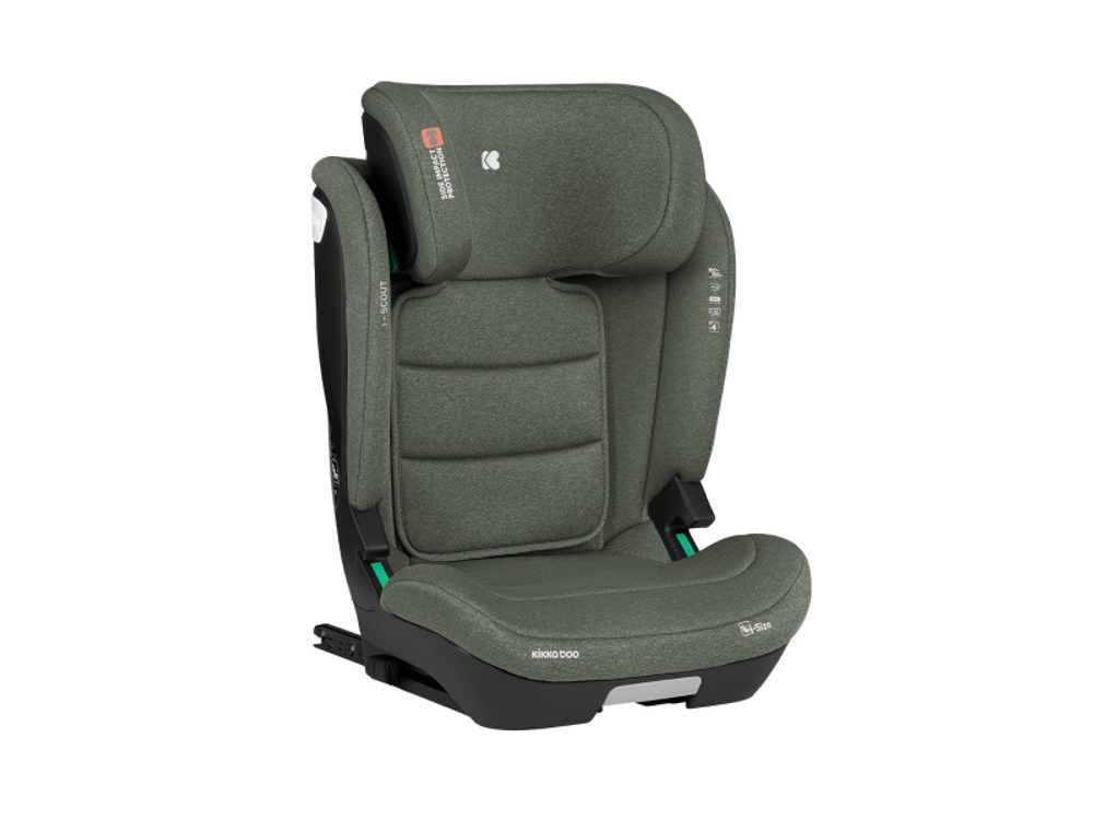 KikkaBoo Autosedačka 100-150 cm i-Scout i-SIZE Army Green