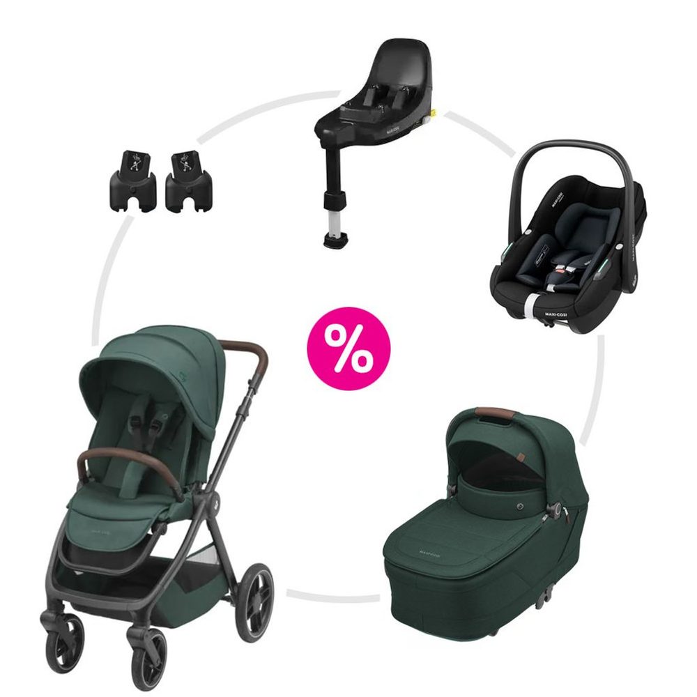 Maxi-Cosi Oxford kočárek + korbička Sense + autosedačka Pebble S + základna + adaptéry