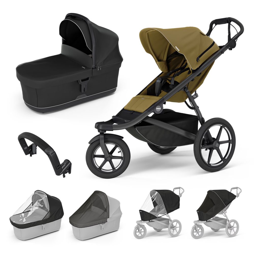 THULE Dvojkombinace 7v1 Urban Glide 3 + korba + příslušenství 2026 - Nutria Green