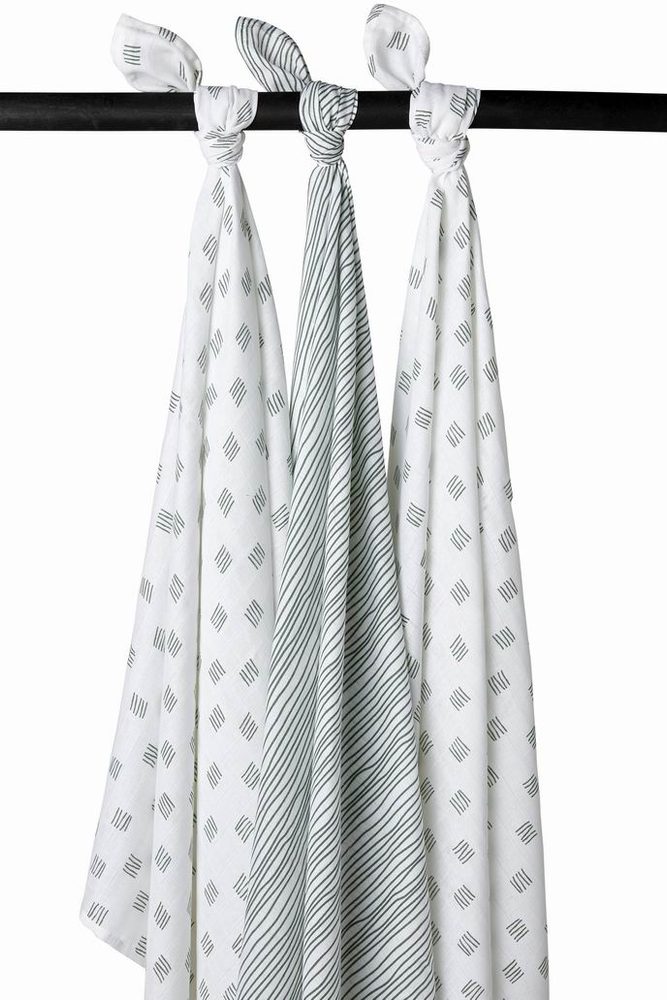 Meyco Pleny 3-balení Block stripe forest green