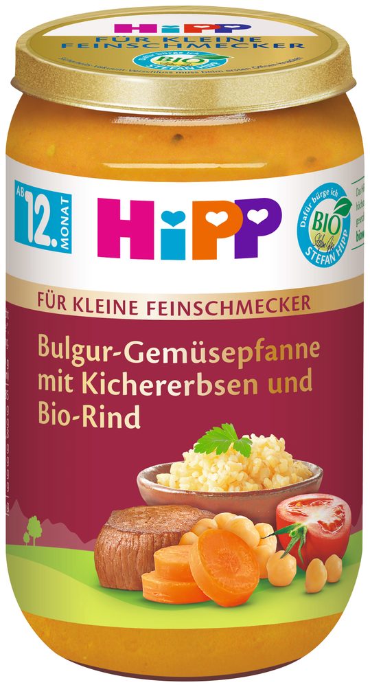 HiPP BIO "Malý Gurmán" Bulgur se zeleninou a cizrnou a hovězím masem