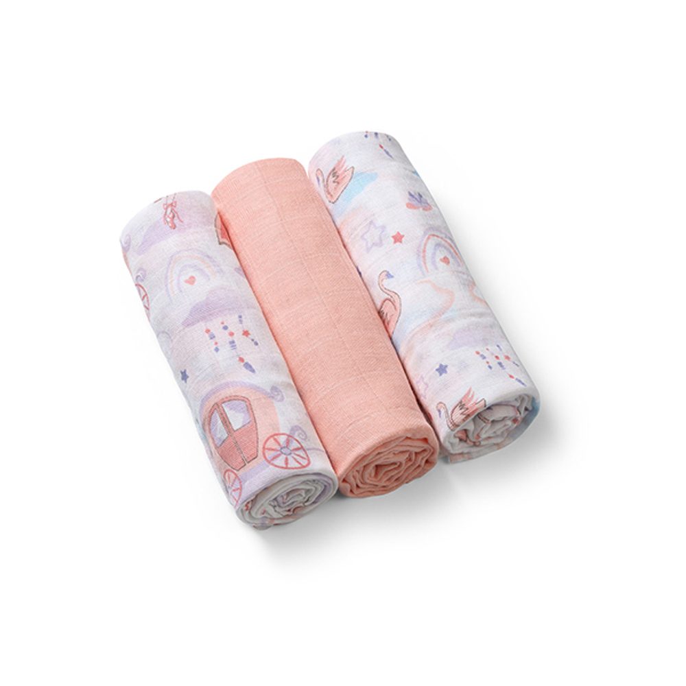 BABYONO Pleny mušelínové Super Soft 3 ks - Grey, 70x70 cm - BABYONO Pleny mušelínové Super Soft 3 ks - Peach, 70x70 cm