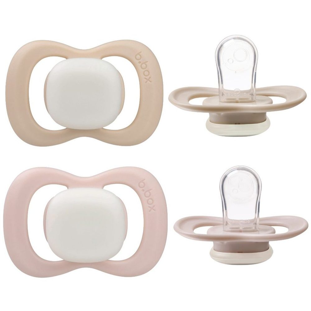 b.box Dudlíky silikonové 0-6m, 2ks - GLOW blush/latte