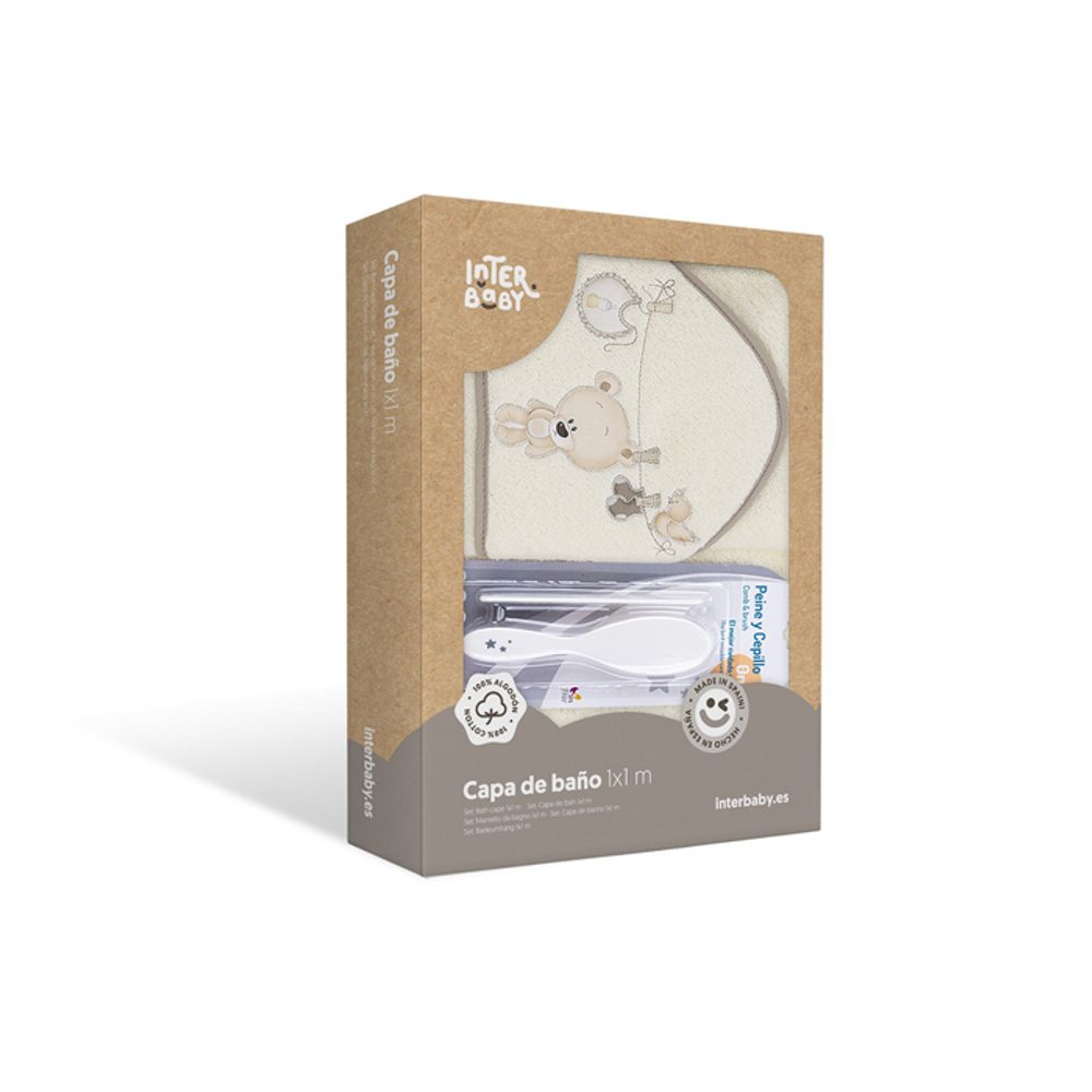 Interbaby Osuška froté PRÁDLO + hřeben - KRÉMOVÁ