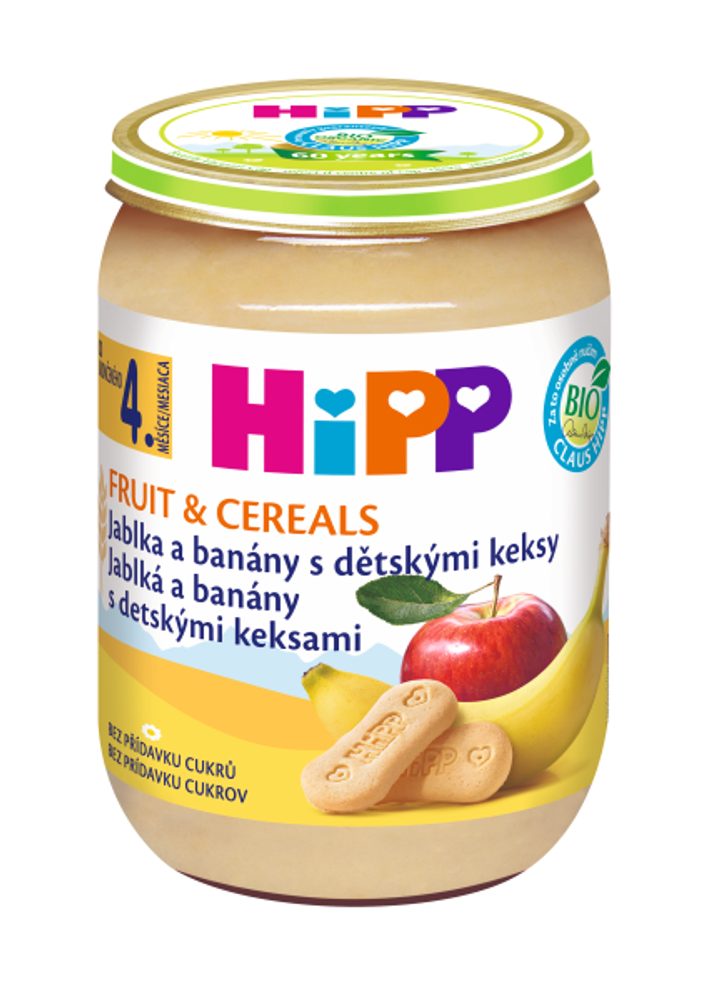 HiPP BIO Jablka a banány s dětskými keksy - EXPIRACE 31.8.2026