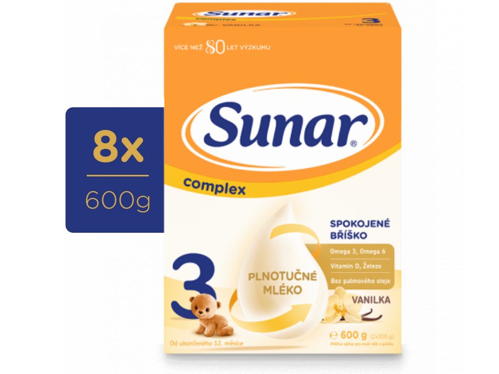 Sunar 8x Complex 3 Mléko batolecí vanilka 600g