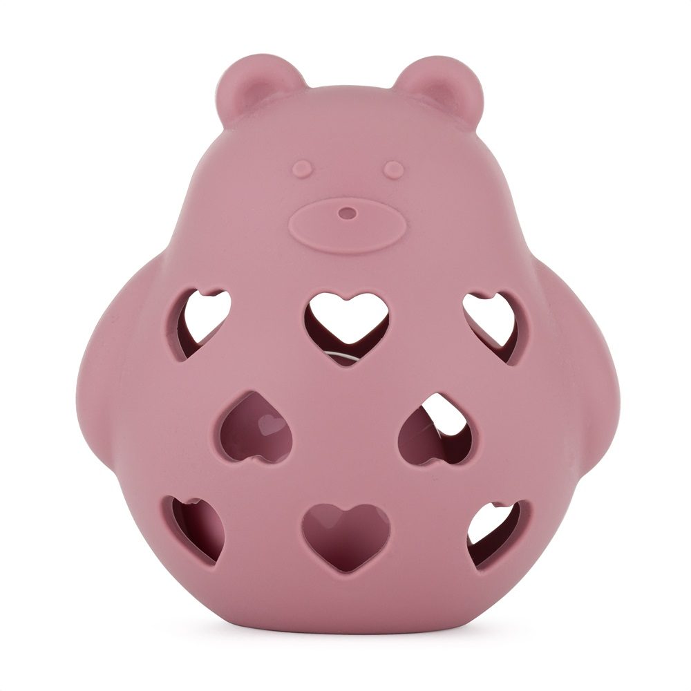 PETITE&MARS Hračka silikonová s chrastítkem Bear Basil Desert Sand 0m+ - PETITE&MARS Hračka silikonová s chrastítkem Bear Basil Dusty Rose 0m+