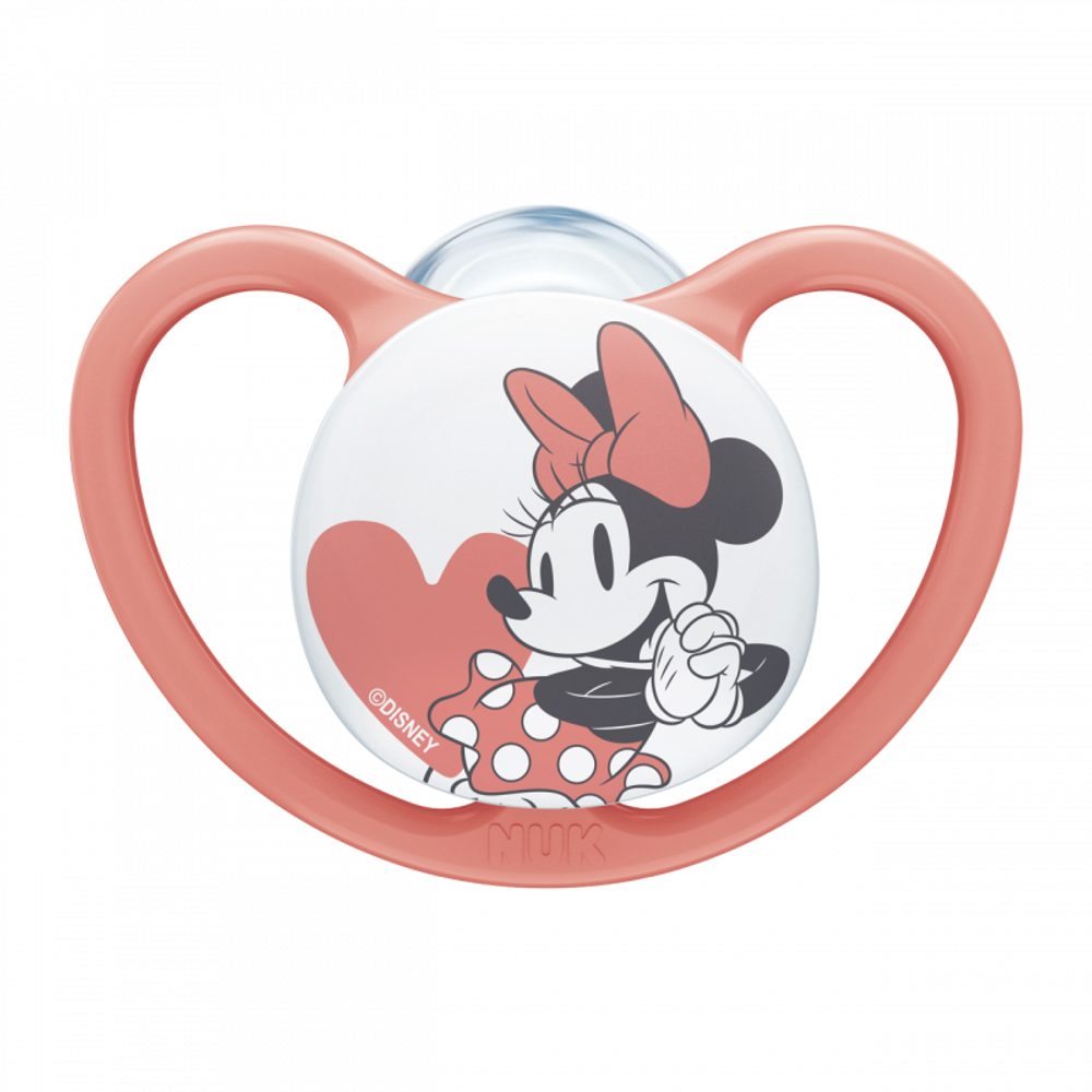 NUK Dudlík Space silikon 0-6m Disney MICKEY - červená