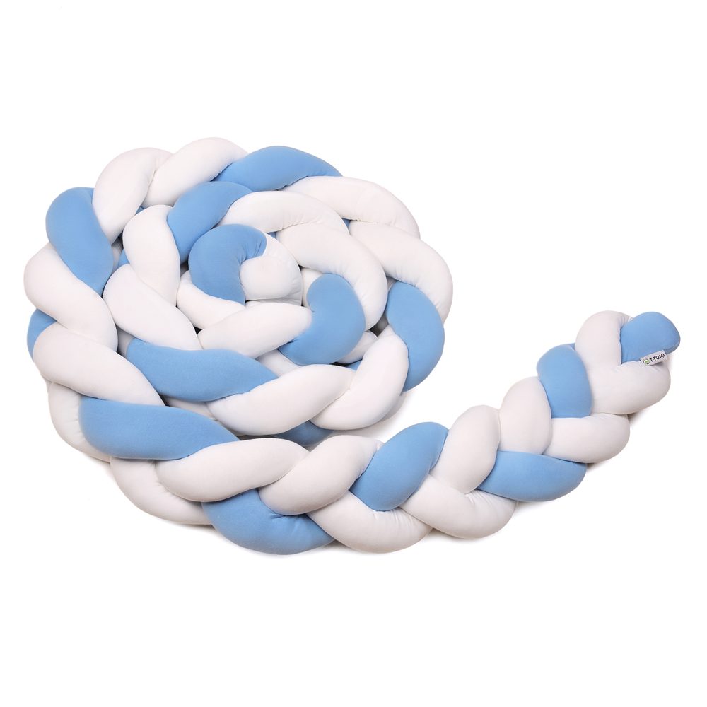 Levně T-Tomi Pletený mantinel 220 cm - white + blue