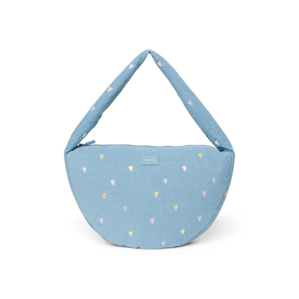 Studio Noos Denim Cross Body bag | Hearts Light Blue Hearts