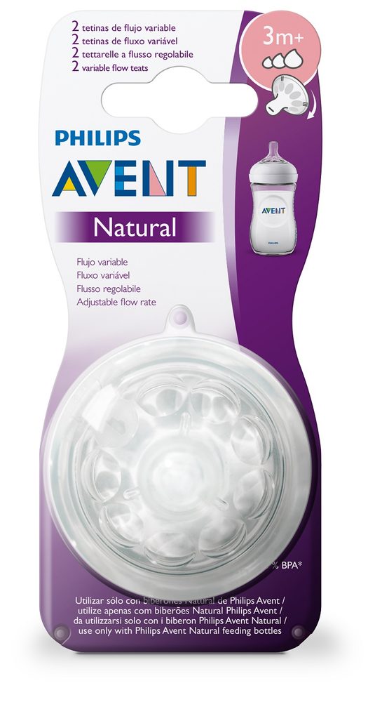 Philips AVENT Dudlík Natural variabilní průtok 3m+, 2 ks