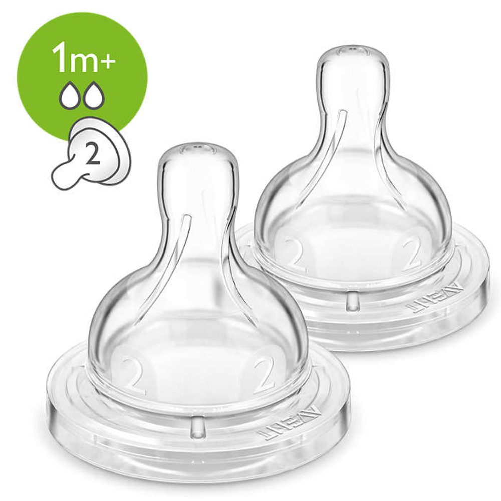 AVENT Dudlík Anti-colic/Classic+ 2 pomalý průtok 1m+, 2 ks