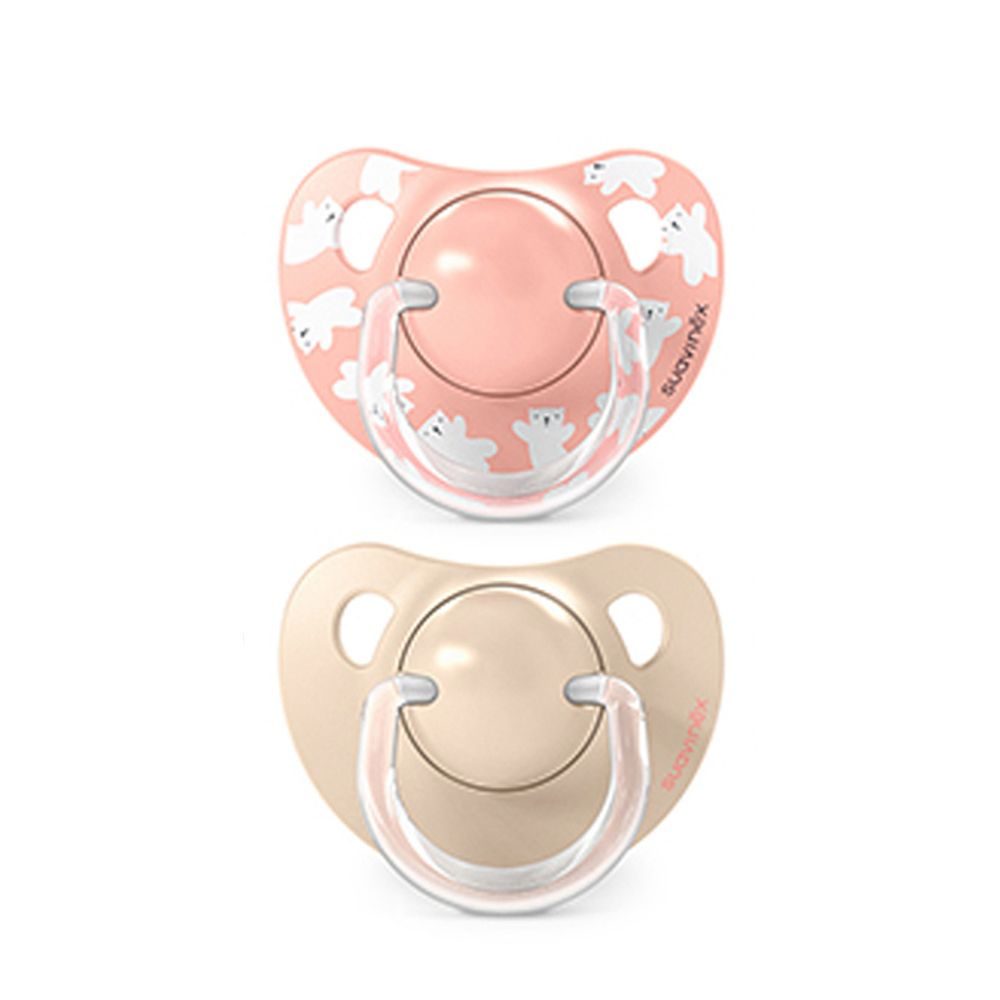 Suavinex Dudlík anatomický silikon 6/18 m 2 ks WILD & FREE - růžový