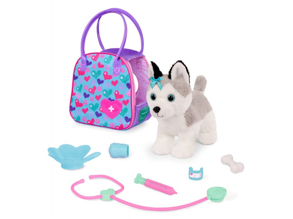 Pucci Pups Husky v kabelce s veterinářskou sadou