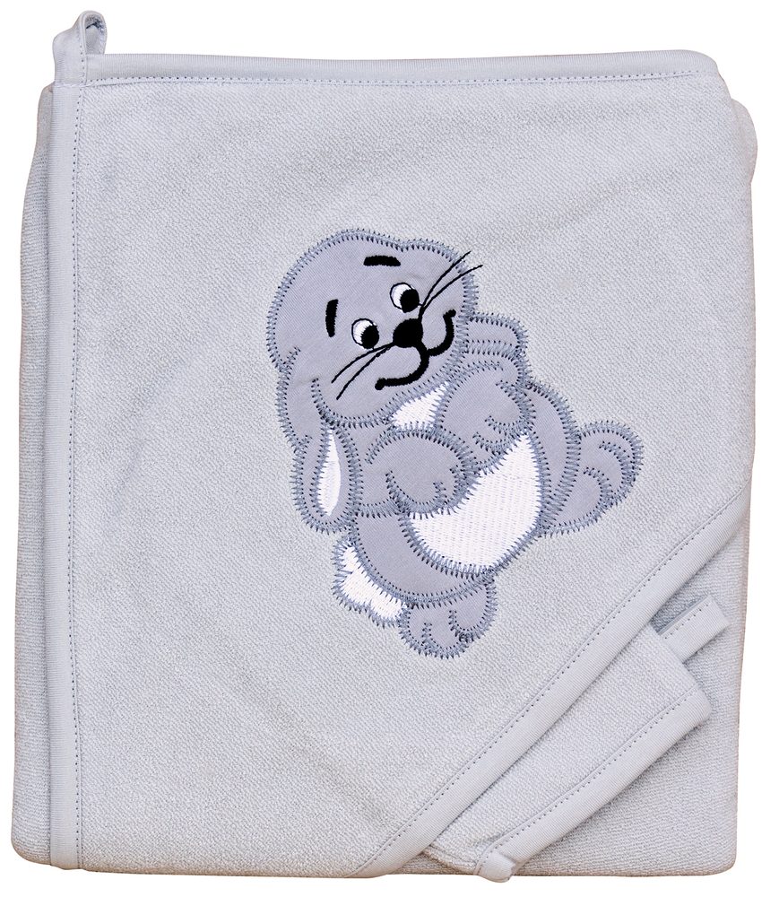 Scarlett Froté ručník s kapucí Zajíc šedá