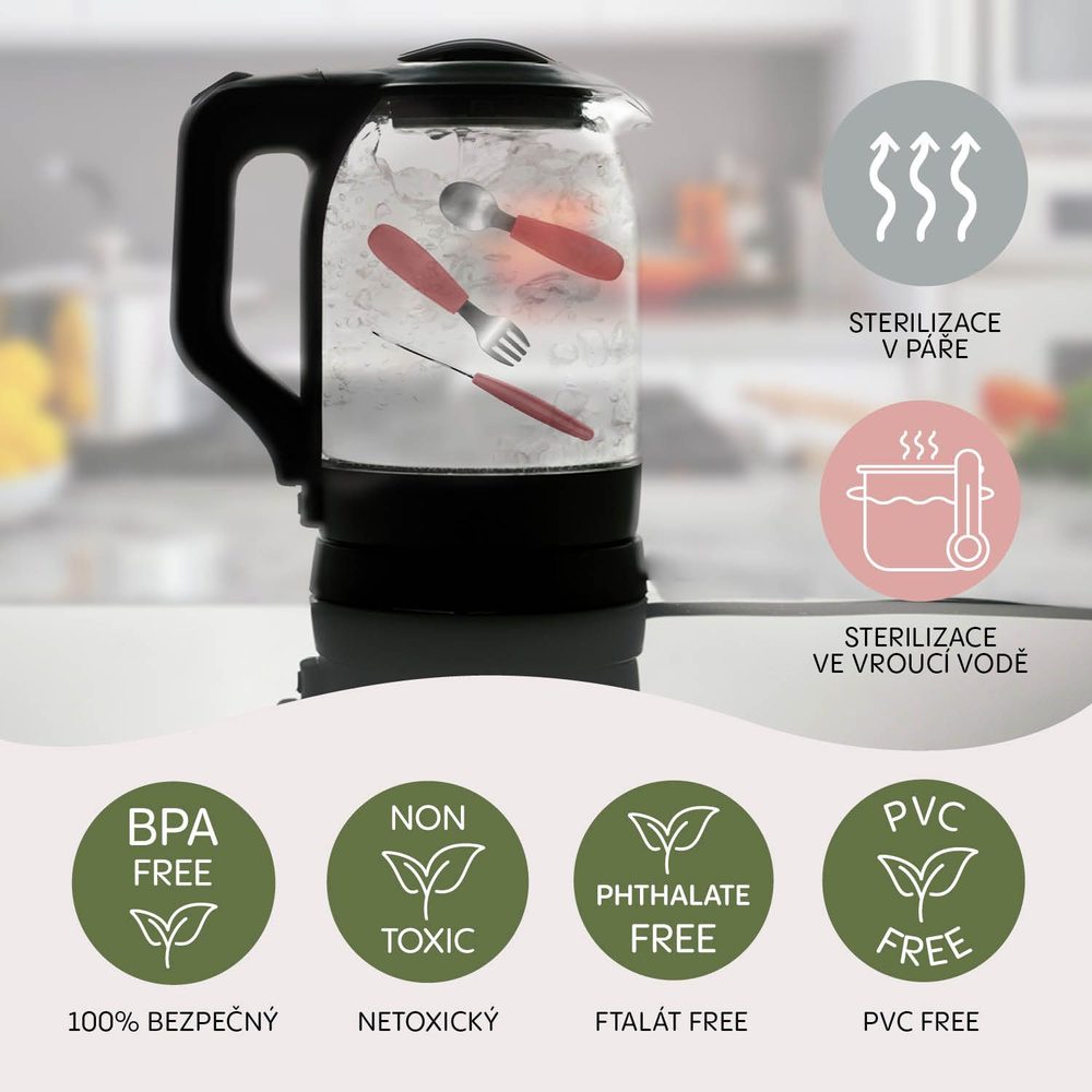 ZOPA Silikonový dětský příbor - Dove Grey (obrázek 13)