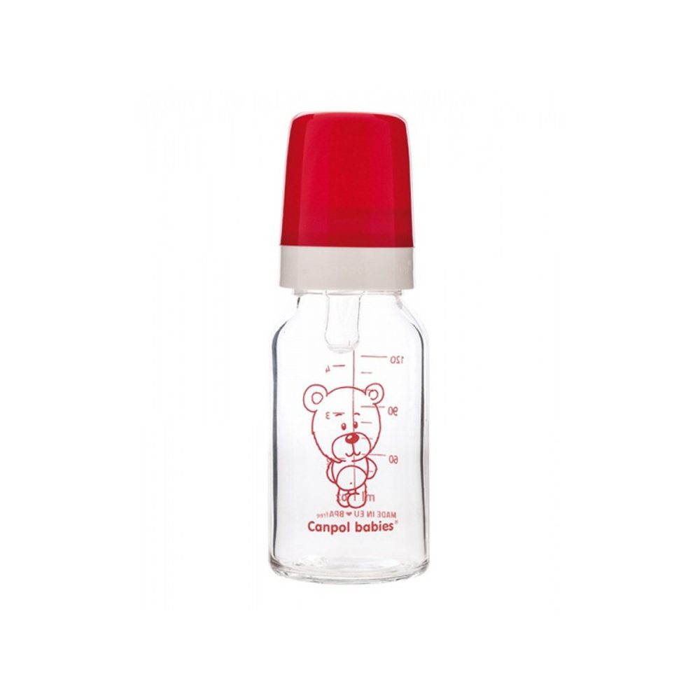 Canpol babies Skleněná láhev s úzkým hrdlem TEDDY FRIEND 120ml