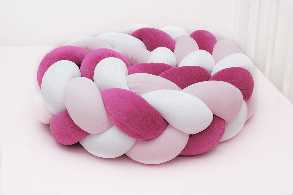 Scamp Mantinel do postýlky cop (Bílá-růžová-pink) - 180 cm