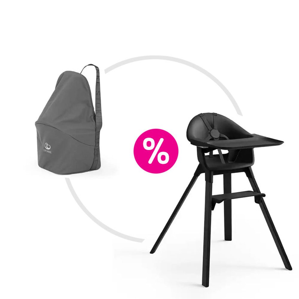 Levně STOKKE® Clikk™ Jídelní židlička + přepravní taška ZDARMA - Midnight Black