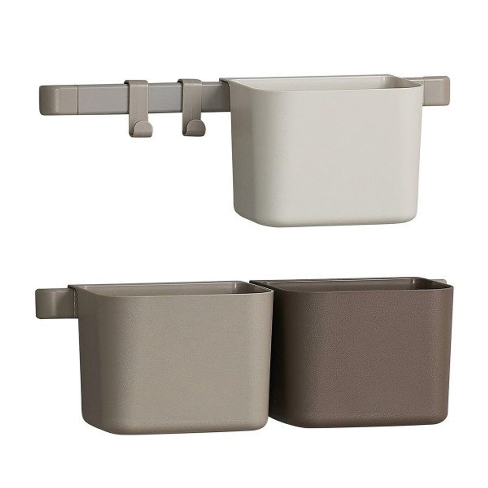 LEANDER Organizér 3ks + háček 2ks + krátká lišta 2ks - cappuccino