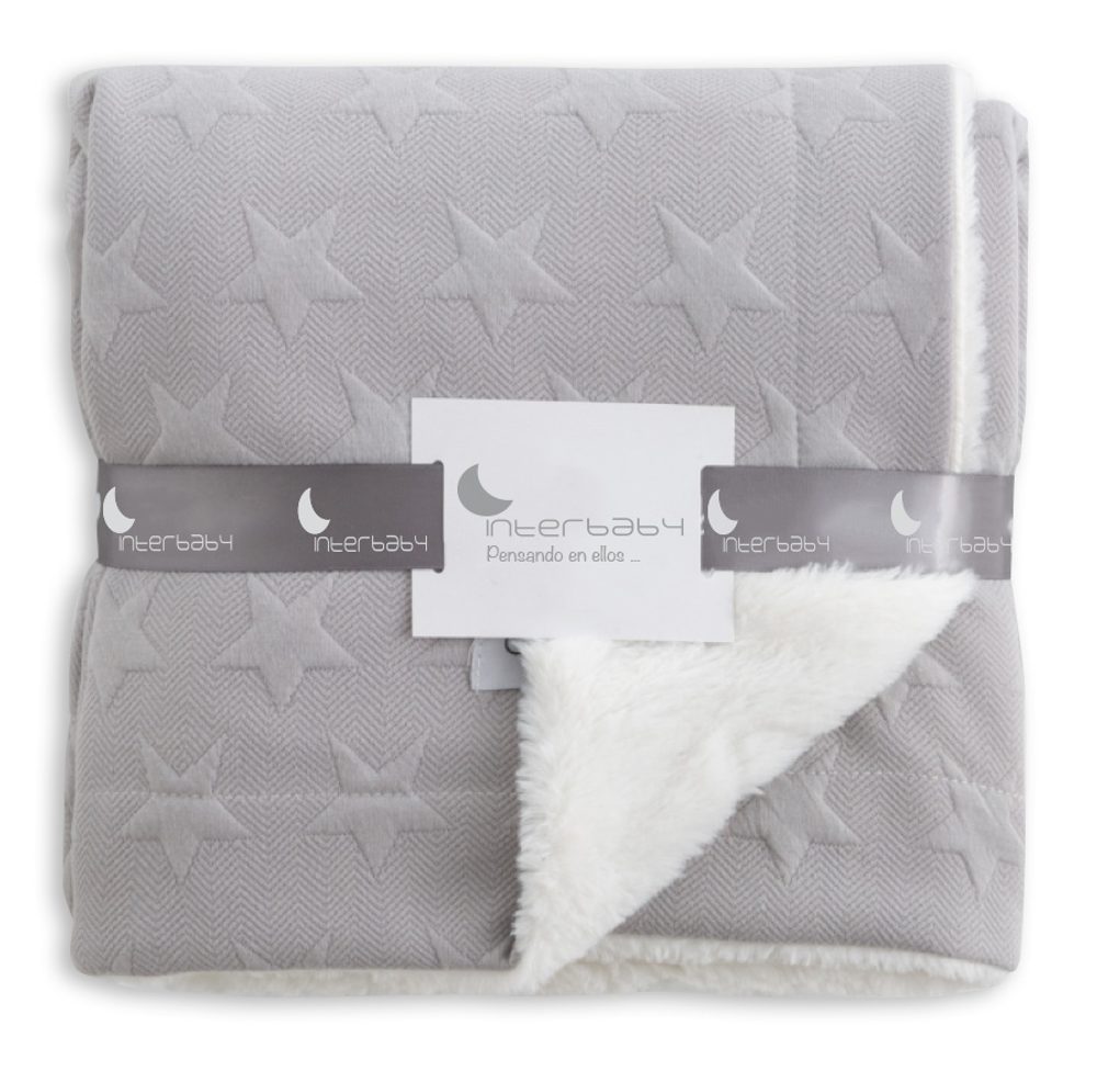 Interbaby DEKA HVĚZDIČKY & BERÁNEK 80x110 ŠEDÁ