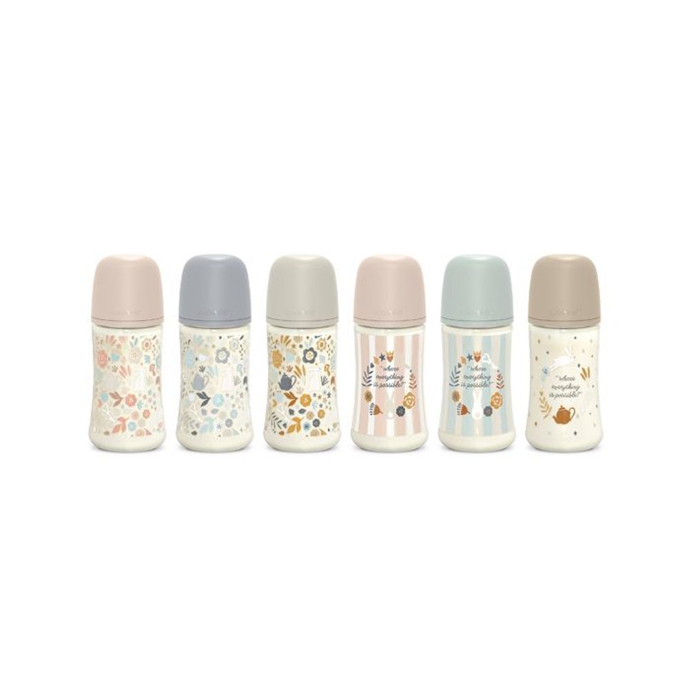 Suavinex SUAVINEX | Kojenecká láhev WONDERLAND 270ml FYZIOL PRŮTOK M