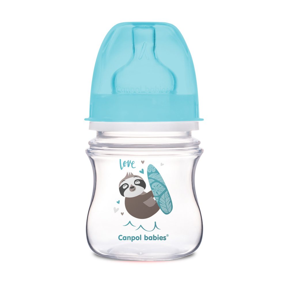 Canpol babies Láhev se širokým hrdlem EXOTIC ANIMALS 120ml - modrá