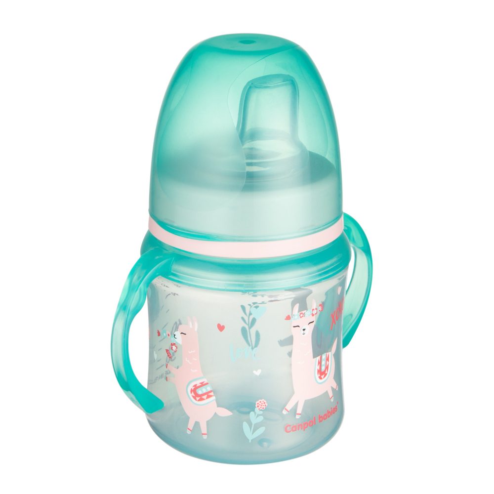 Levně Canpol babies Tréninkový hrníček SWEET FUN 120ml - zelený