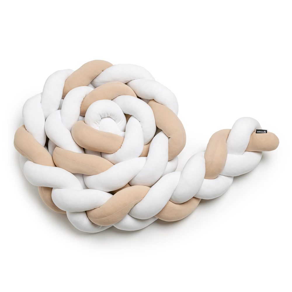 Levně T-TOMI Pletený mantinel 220 cm White + Beige