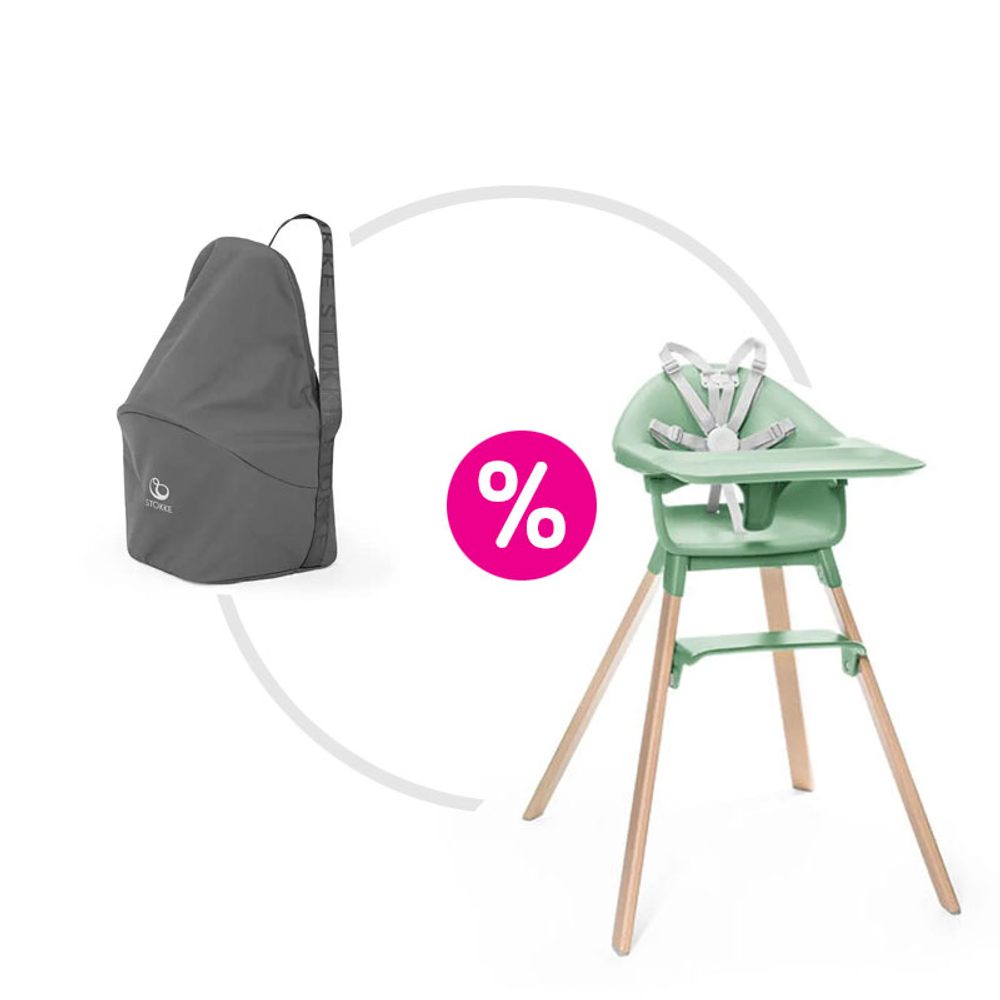 Levně STOKKE® Clikk™ Jídelní židlička + přepravní taška ZDARMA - Clover Green