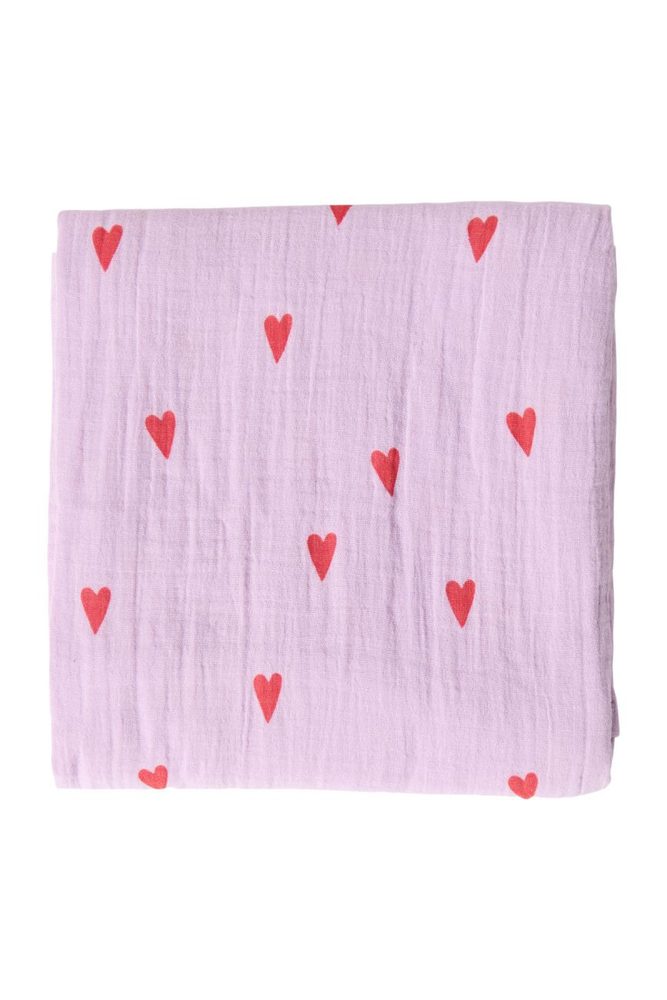 Studio Noos SWADDLE ZAVINOVAČKA Print Large Purple Hearts (obrázek 3)