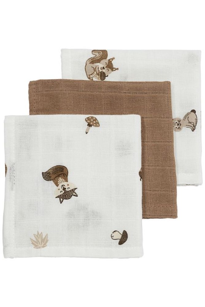 Meyco Mušelínová plena-žínka 3-balení - Forest animals toffee