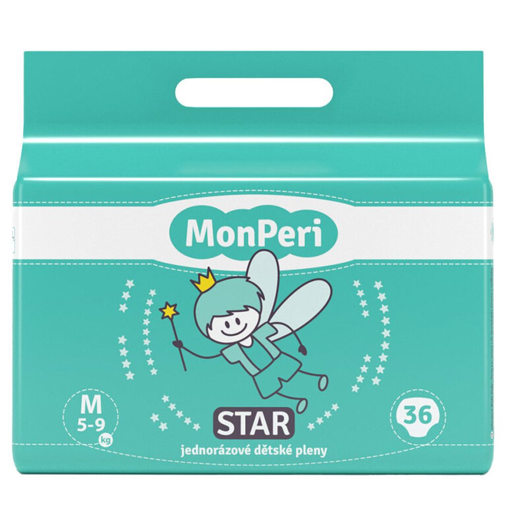 MonPeri STAR M 5-9kg (36ks) hypoalergenní jednorázové dětské pleny vel.3
