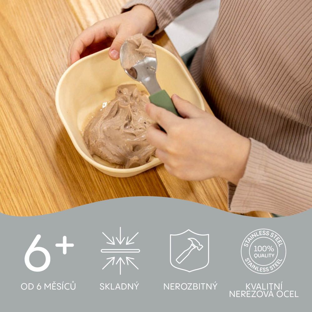 ZOPA Silikonový dětský příbor - Dove Grey (obrázek 11)