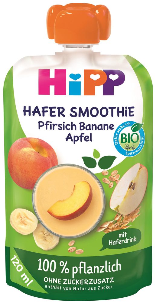 Hipp BIO Ovesné smoothie Jablko, broskev, banán 120 ml