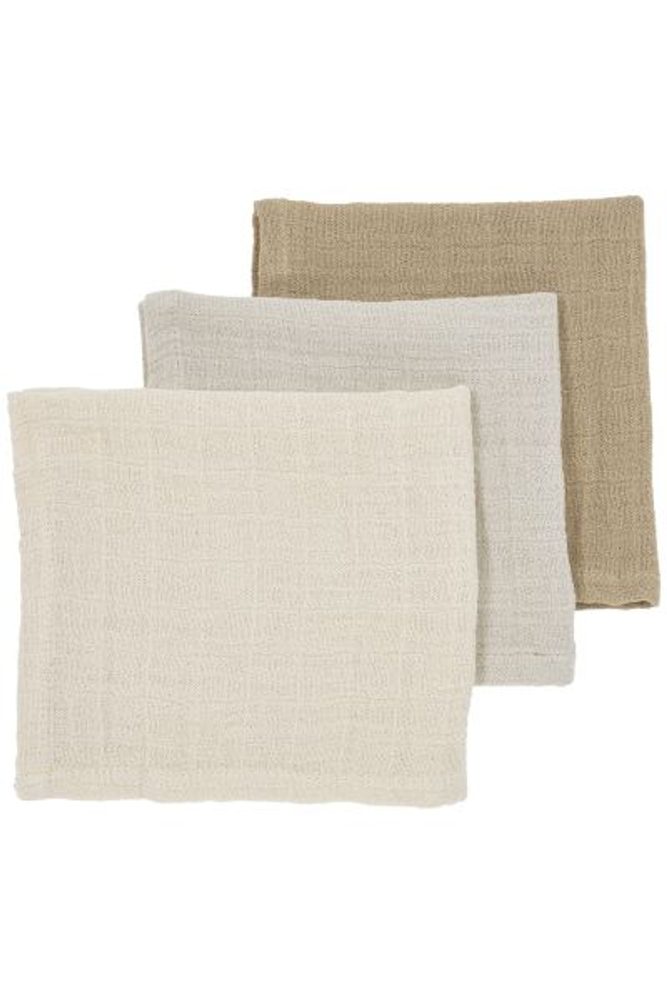 Meyco Mušelínová plena-žínka 3-balení - Soft sand/greige/taupe