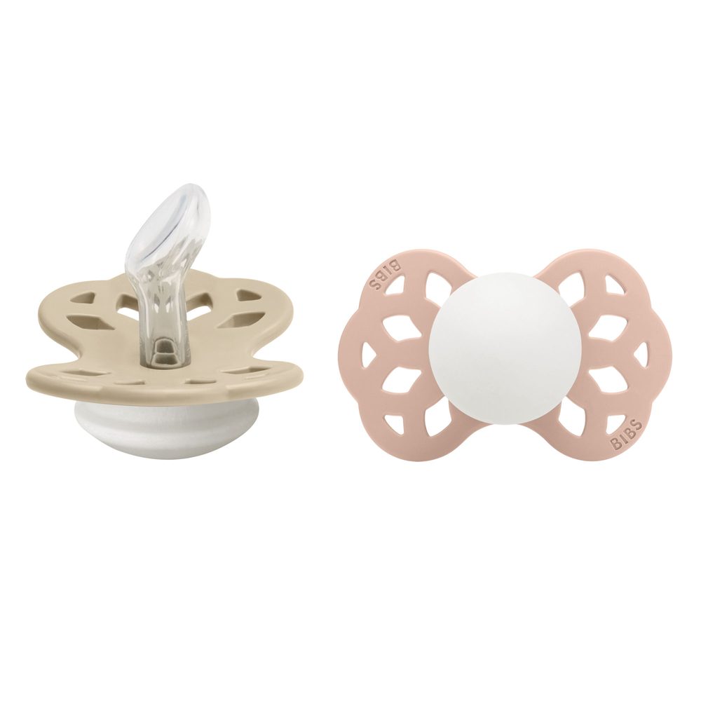 BIBS Infinity anatomické dudlíky ze silikonu 2ks vel.1 - NIGHT Vanilla / Blush