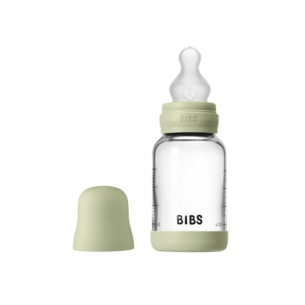 BIBS antikoliková sklenená fľaša so silikónovým cumlíkom 120ml
