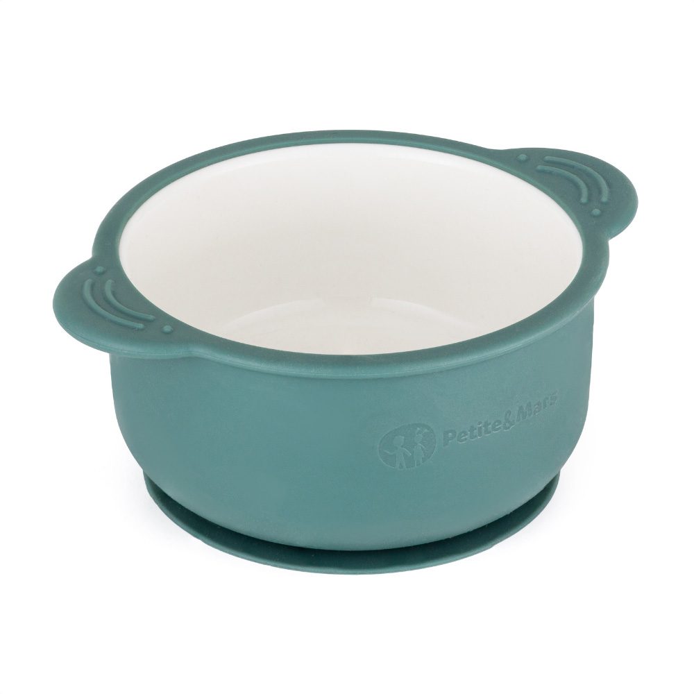 PETITE&MARS Miska keramická se silikonovým obalem - Misty Green