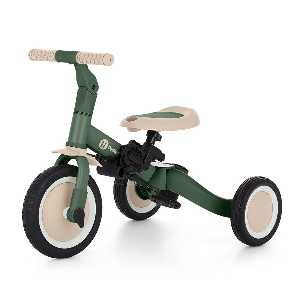 Levně Petite&Mars Tříkolka multifunkční 5v1 Turbo - Misty Green