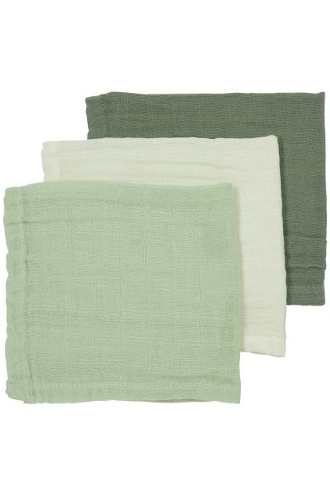 Meyco Mušelínová plena-žínka 3-balení - Offwhite/soft green/forest green