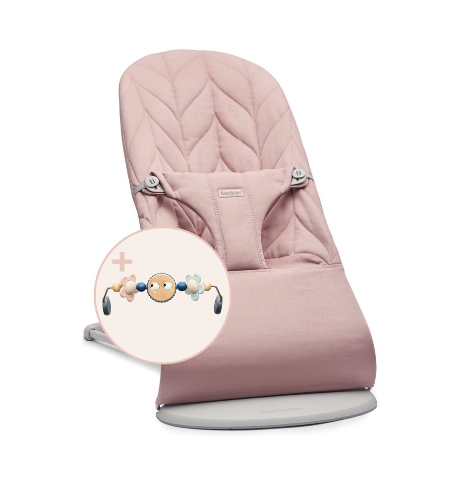 BABYBJORN Lehátko Babybjorn Bouncer Bliss Dusty pink cotton Petal s hračkou Googly Eyes Pastel